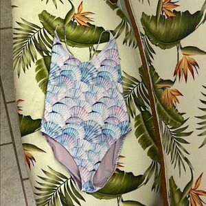 Dolce Vita Blue and Pink One Piece Swimsuit